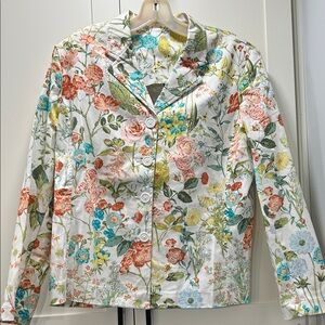 Vintage Southern Lady Multicolor Floral Blazer with shoulder pads
